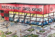 Illustration des Restaurantneubaus von Swiss Krono